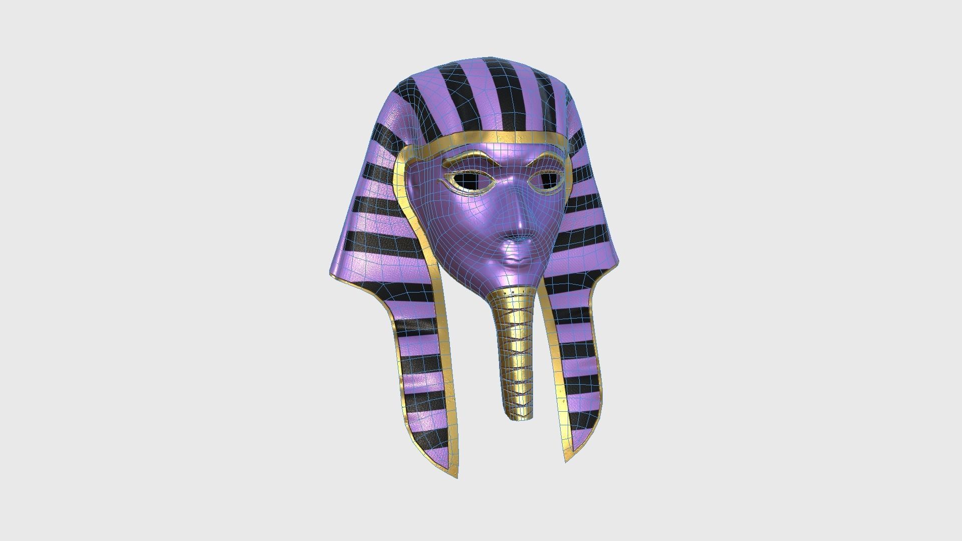Amun Mask A09 - Egyptian Gods Character Clothing Low-poly 3D model_6