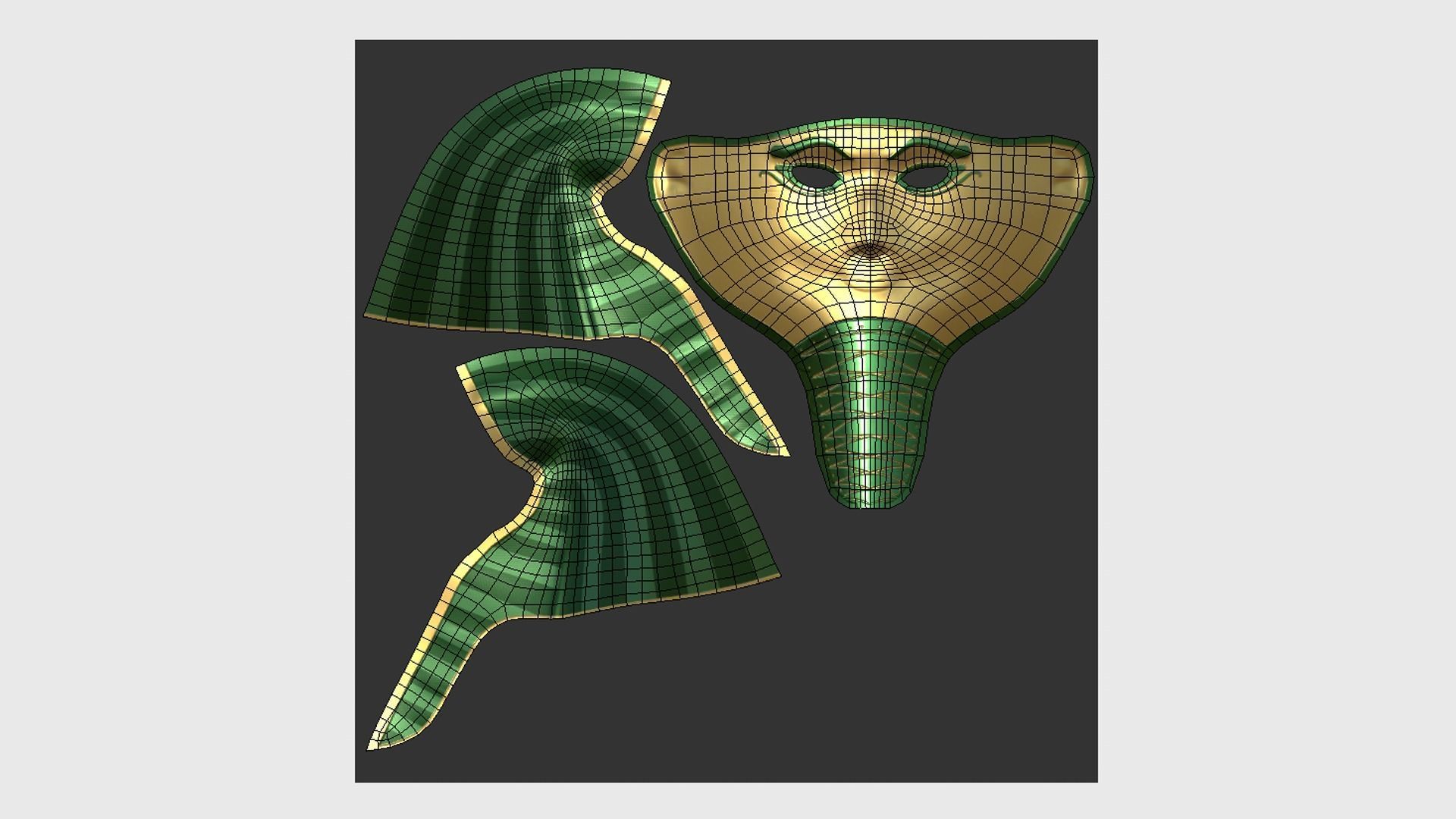 Amun Mask A08 - Egyptian Gods Character Clothing Low-poly 3D model_5