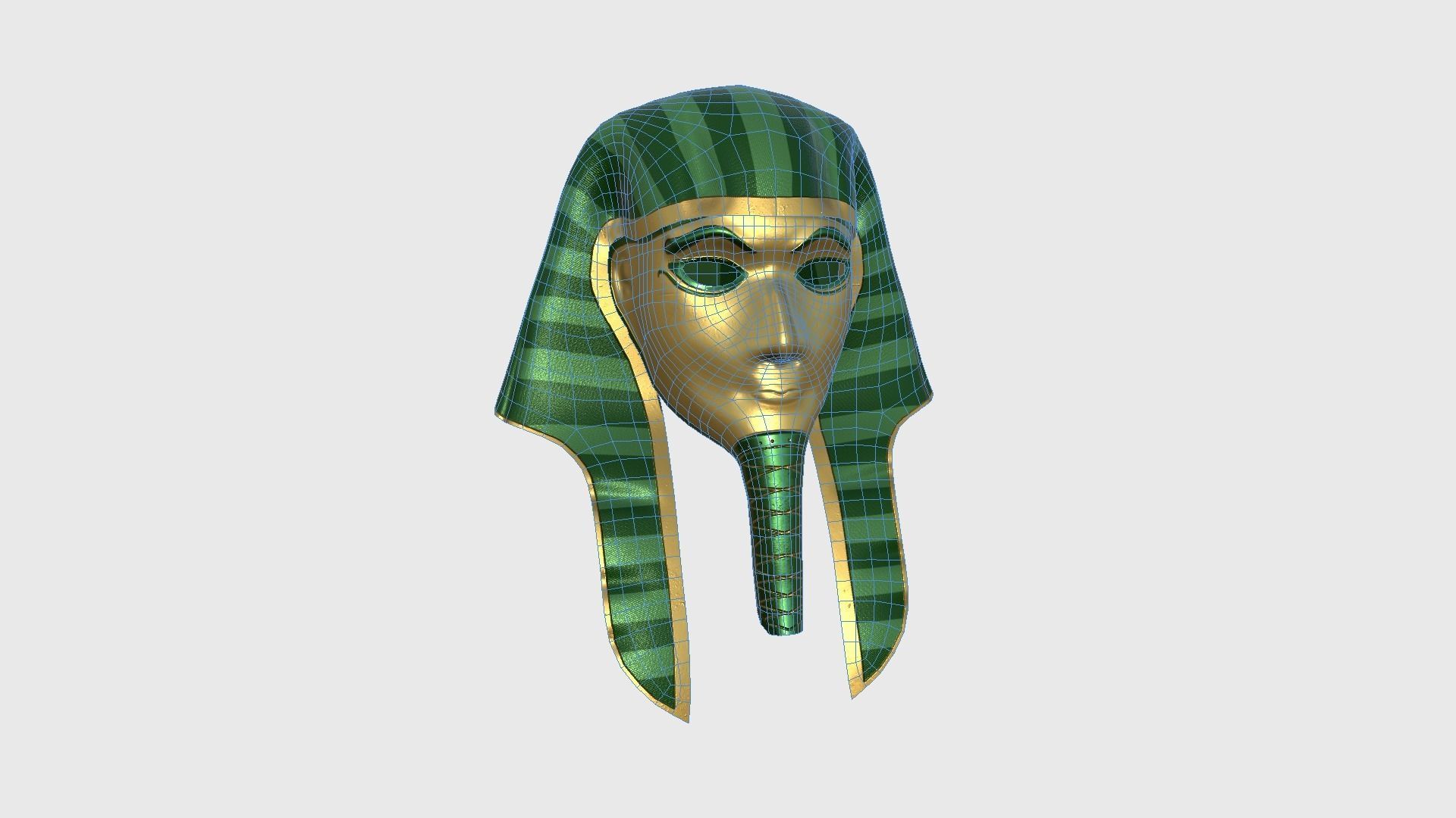 Amun Mask A08 - Egyptian Gods Character Clothing Low-poly 3D model_6