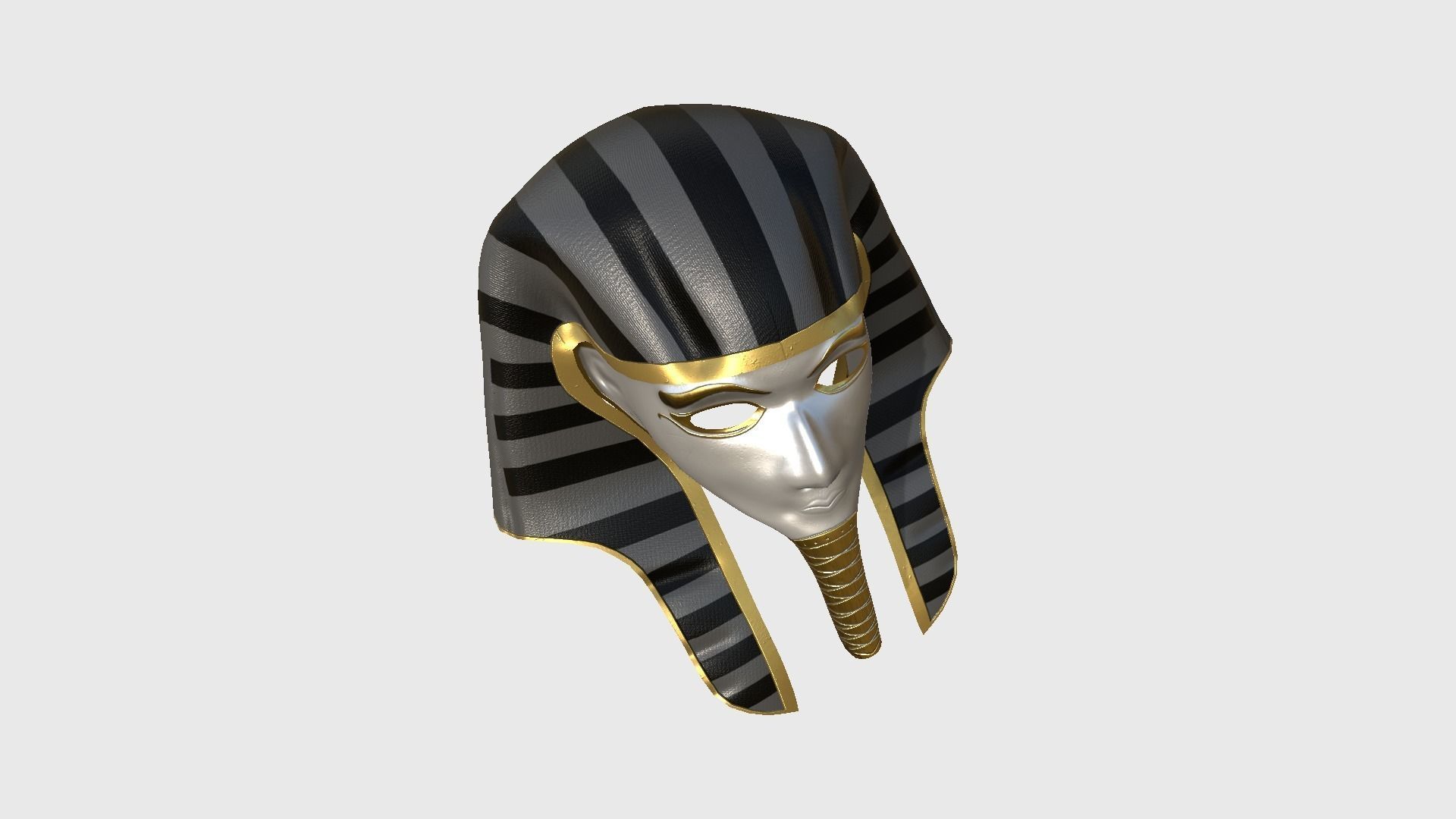 Amun Mask A05 - Egyptian Gods Character Clothing Low-poly 3D model_2