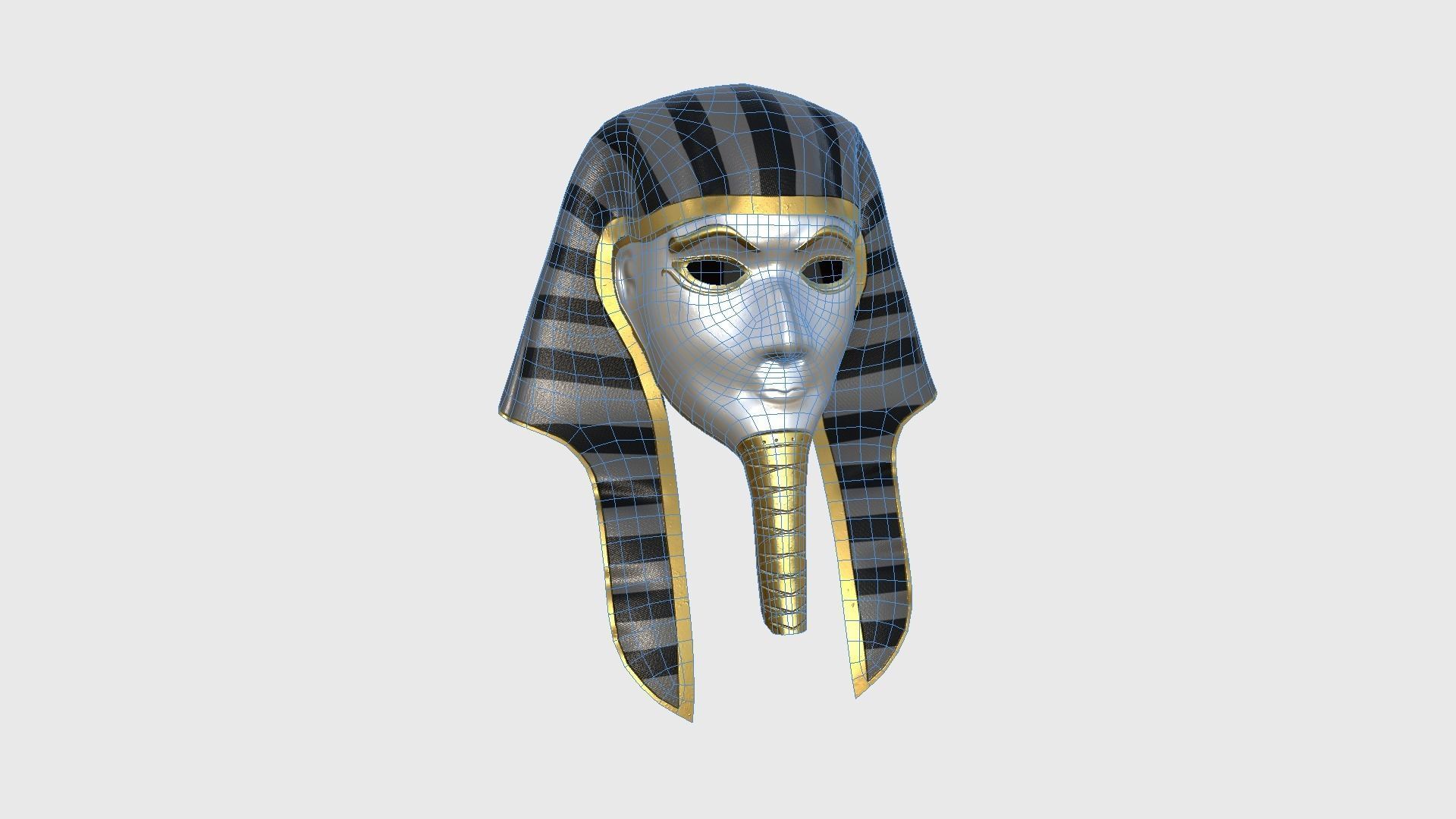 Amun Mask A05 - Egyptian Gods Character Clothing Low-poly 3D model_6
