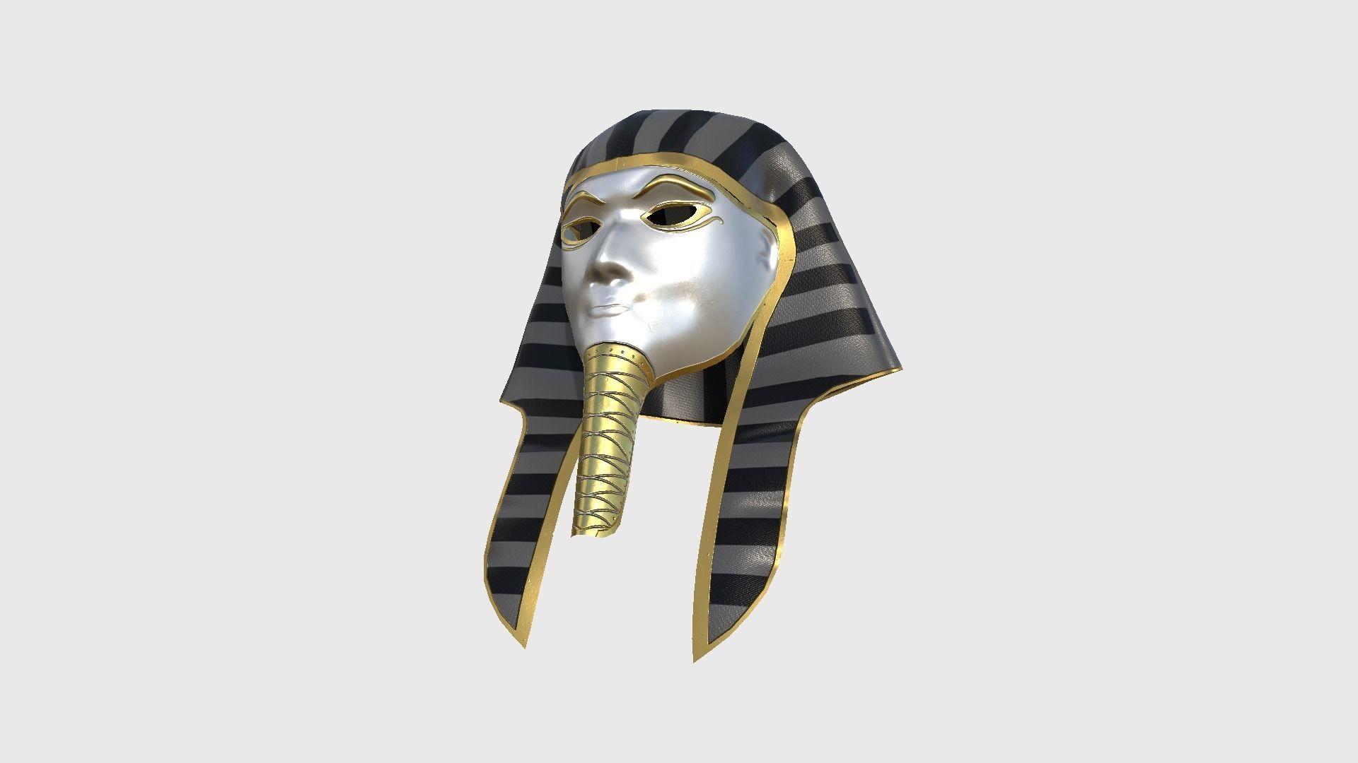 Amun Mask A05 - Egyptian Gods Character Clothing Low-poly 3D model_4