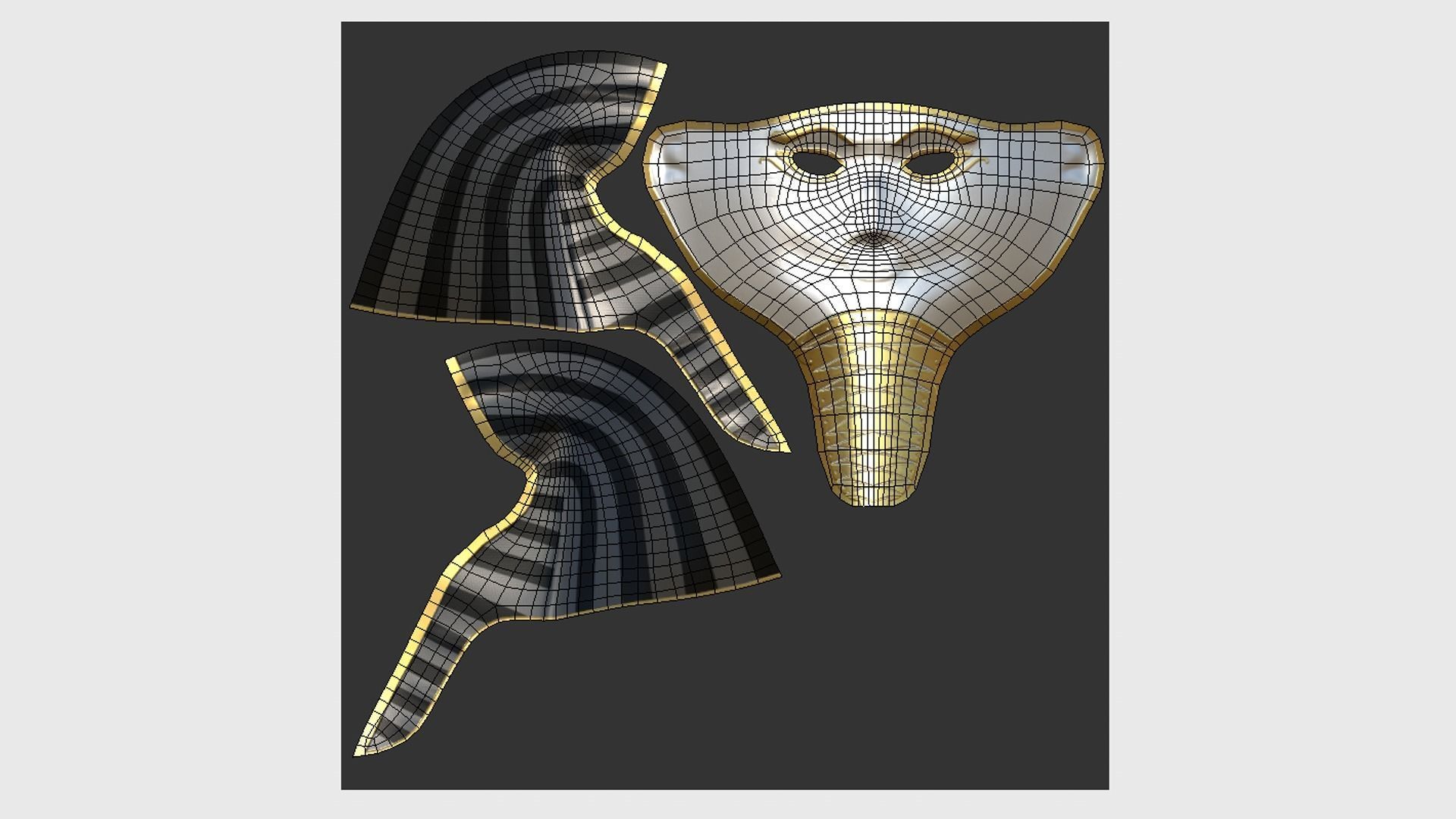 Amun Mask A05 - Egyptian Gods Character Clothing Low-poly 3D model_5