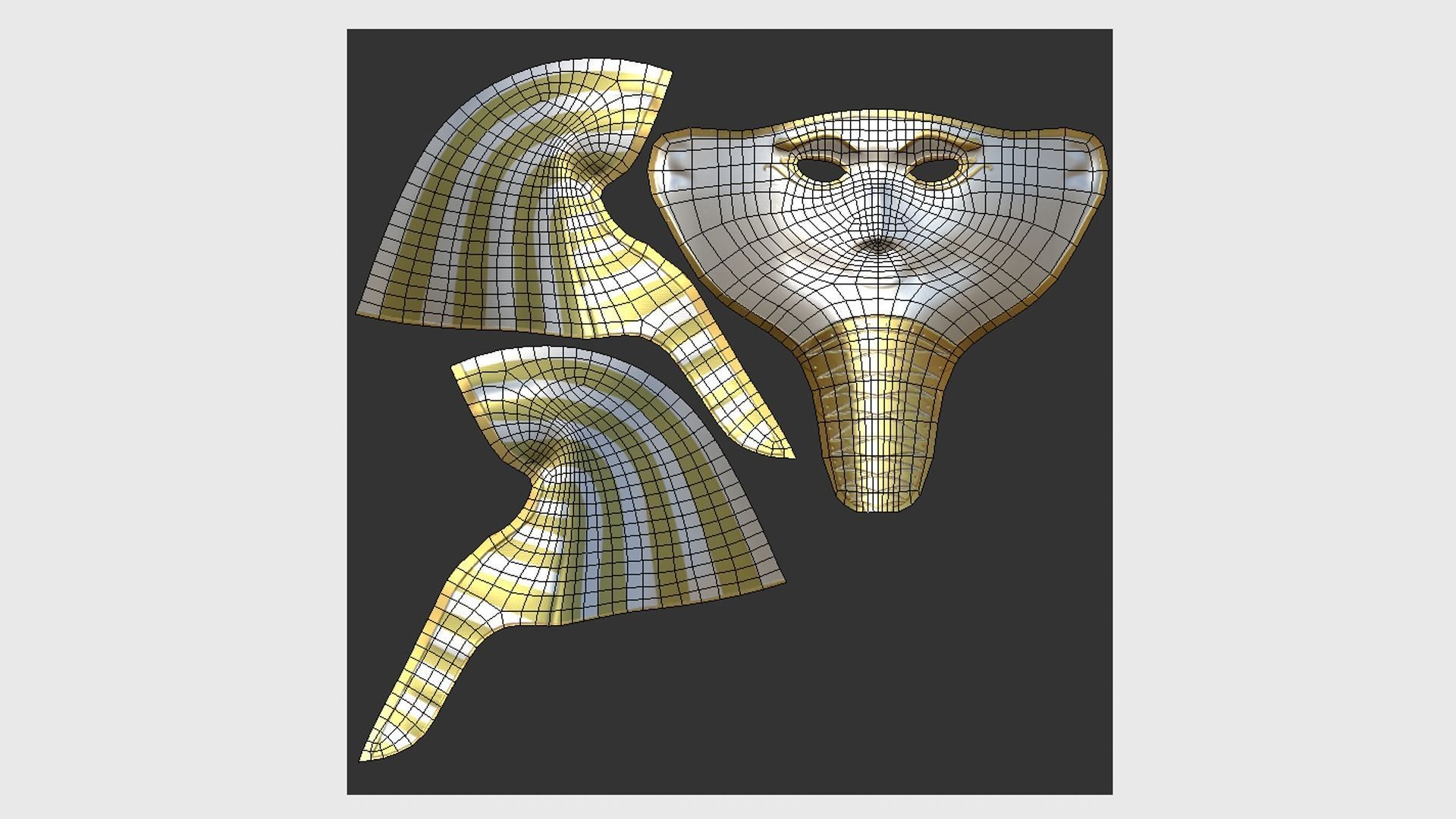 Amun Mask A04 - Egyptian Gods Character Clothing Low-poly 3D model_5