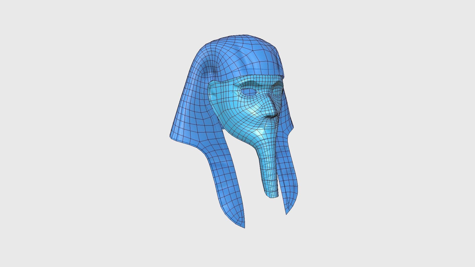 Amun Mask A04 - Egyptian Gods Character Clothing Low-poly 3D model_17