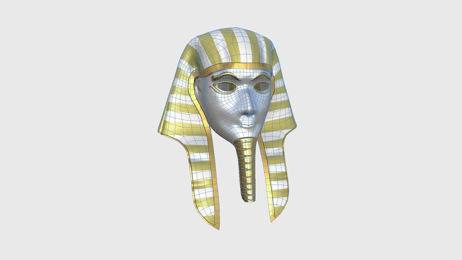 Amun Mask A04 - Egyptian Gods Character Clothing Low-poly 3D model_6