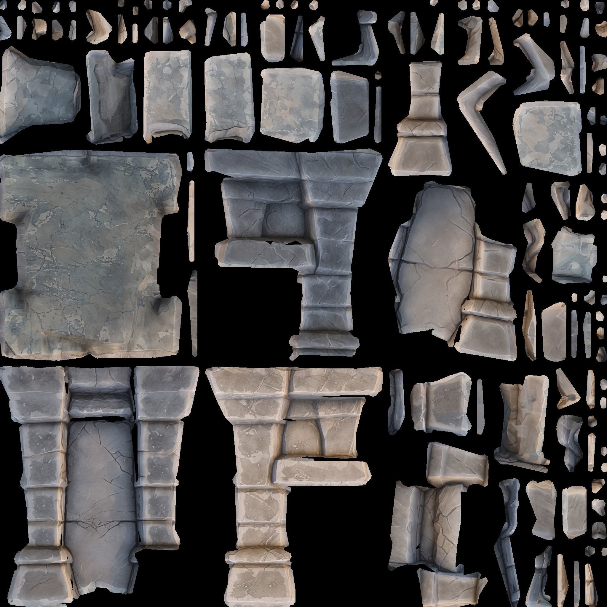 Cartoon Stone Throne Low-poly 3D model_4