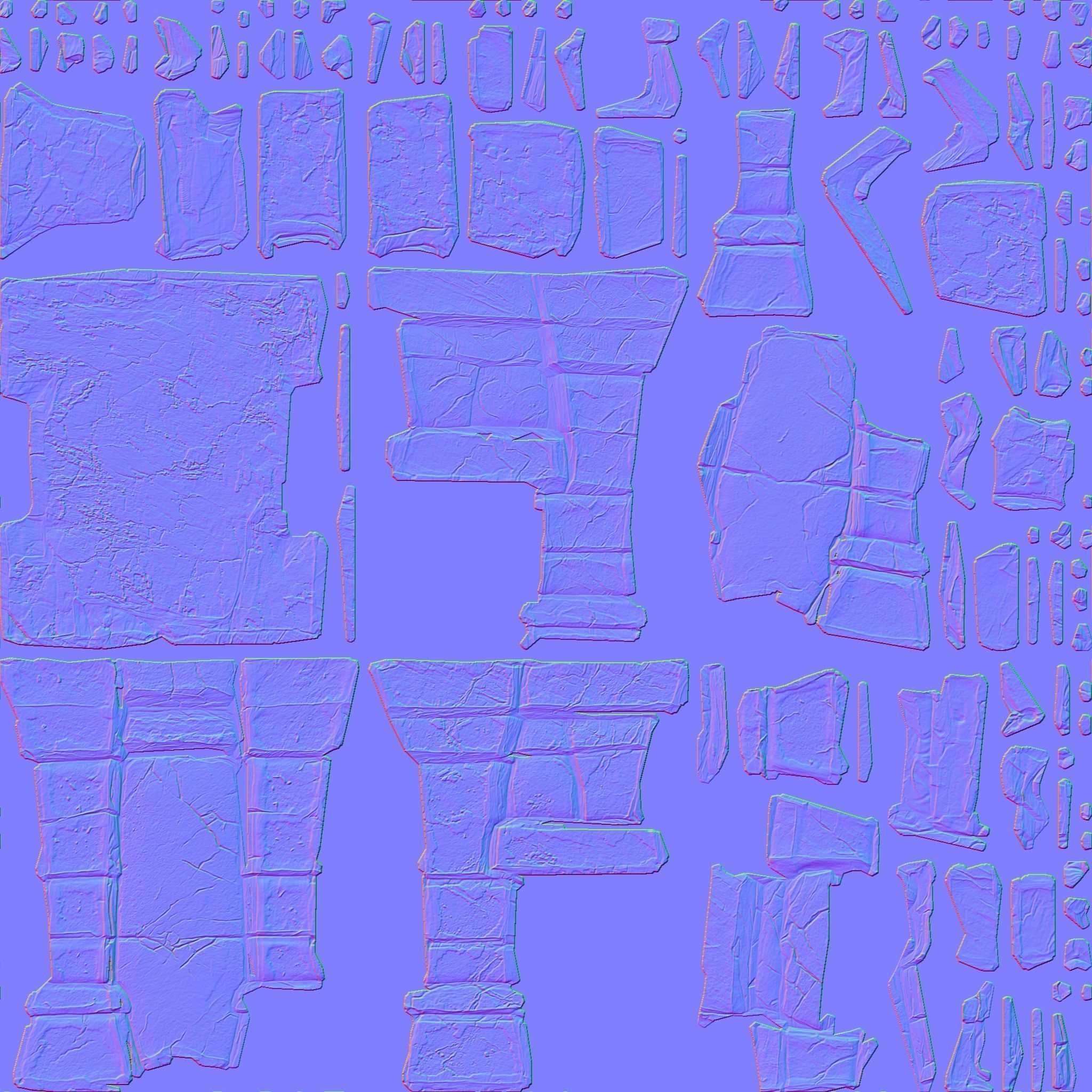 Cartoon Stone Throne Low-poly 3D model_5