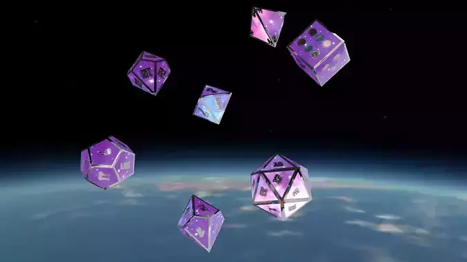 space low poly dice
