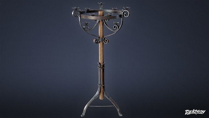 MEDIEVAL - Candle Holder 01 - LOW POLY Low-poly 3D model