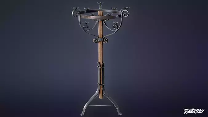 MEDIEVAL - Candle Holder 01 - LOW POLY Low-poly 3D model