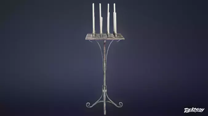MEDIEVAL - Candle Stand 01 - LOW POLY