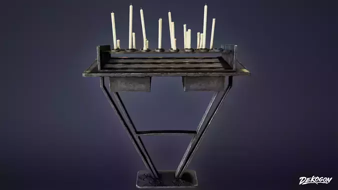MEDIEVAL - Candle Stand 02 - LOW POLY