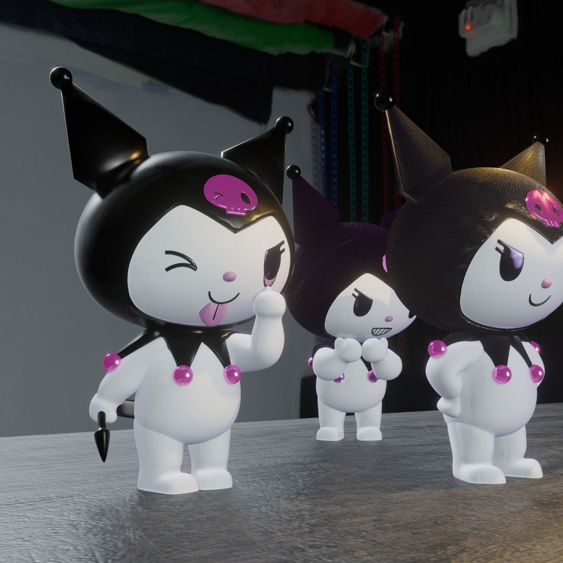 KUROMI PACK I x4 3D print model_1