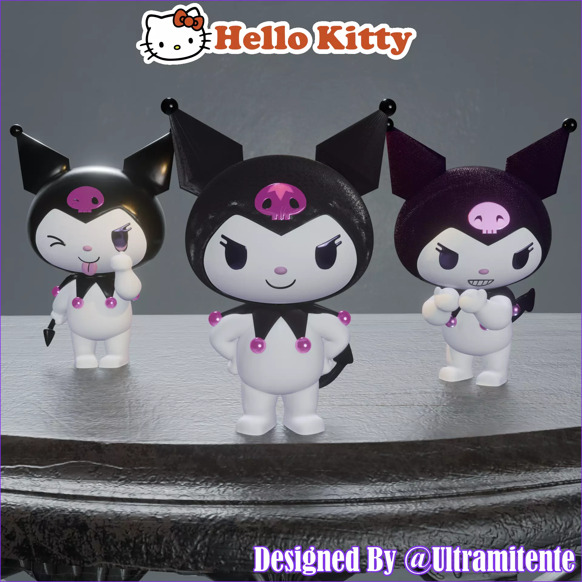 KUROMI PACK I x4 3D print model_0