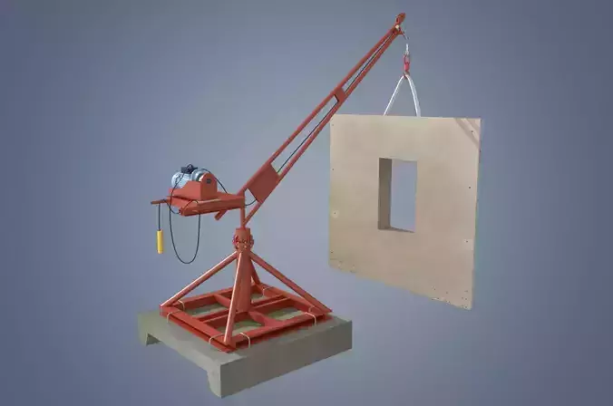 small crane Low-poly 3D model
