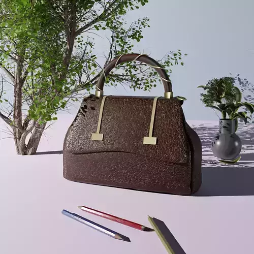 Leather HandBag LowPoly 3D PBR Texture