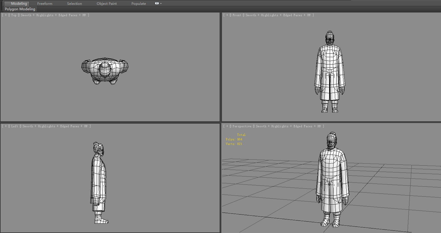 Man Standing Stone Statue - Ancient Guardian of Ancient Tomb Low-poly 3D model_5