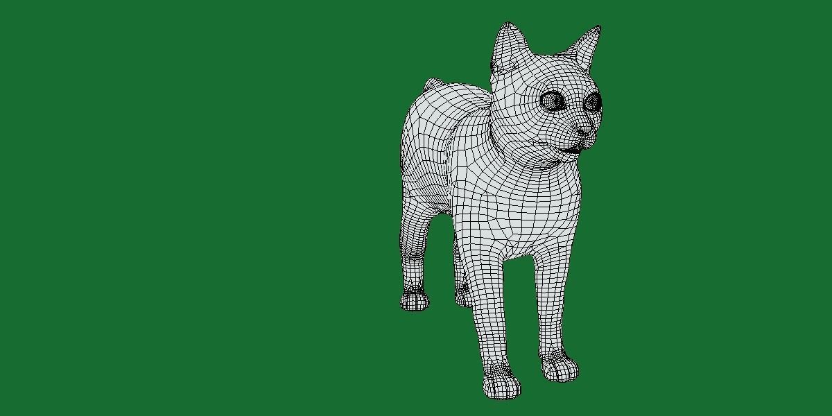 Japanese Bobtail Cat Low-poly 3D model_14