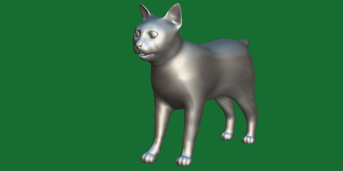 Japanese Bobtail Cat Low-poly 3D model_12