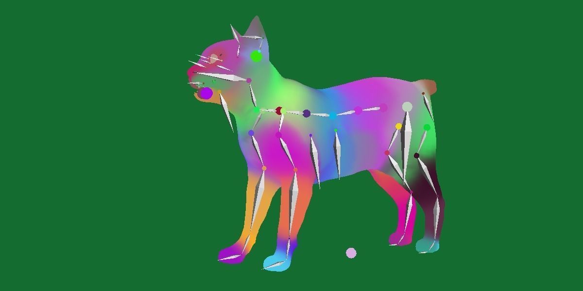 Japanese Bobtail Cat Low-poly 3D model_28