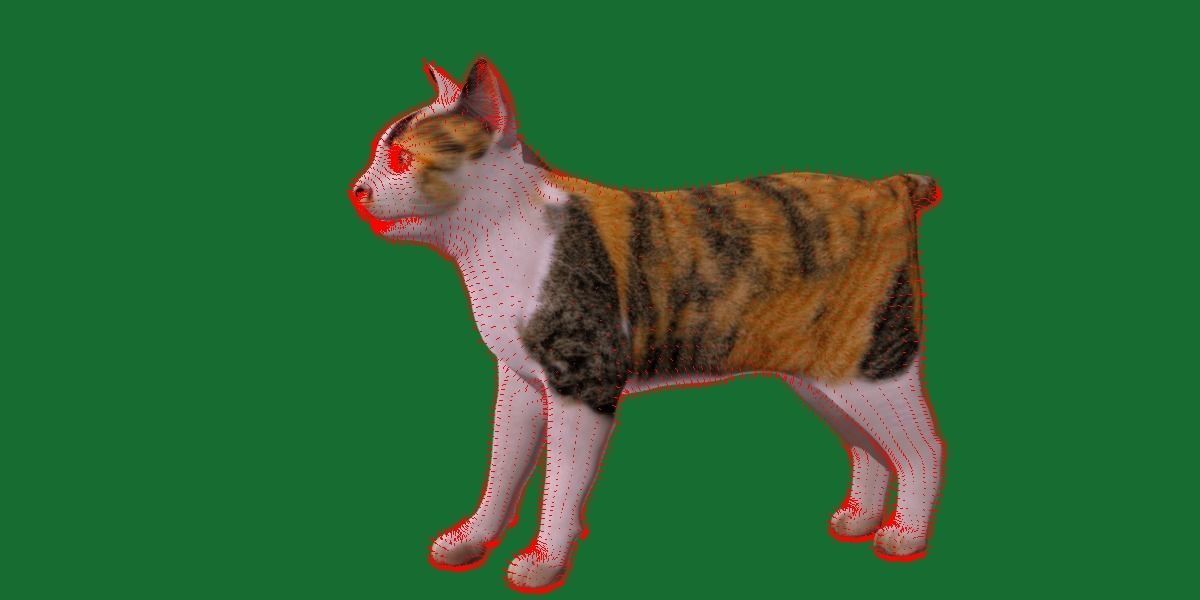 Japanese Bobtail Cat Low-poly 3D model_17