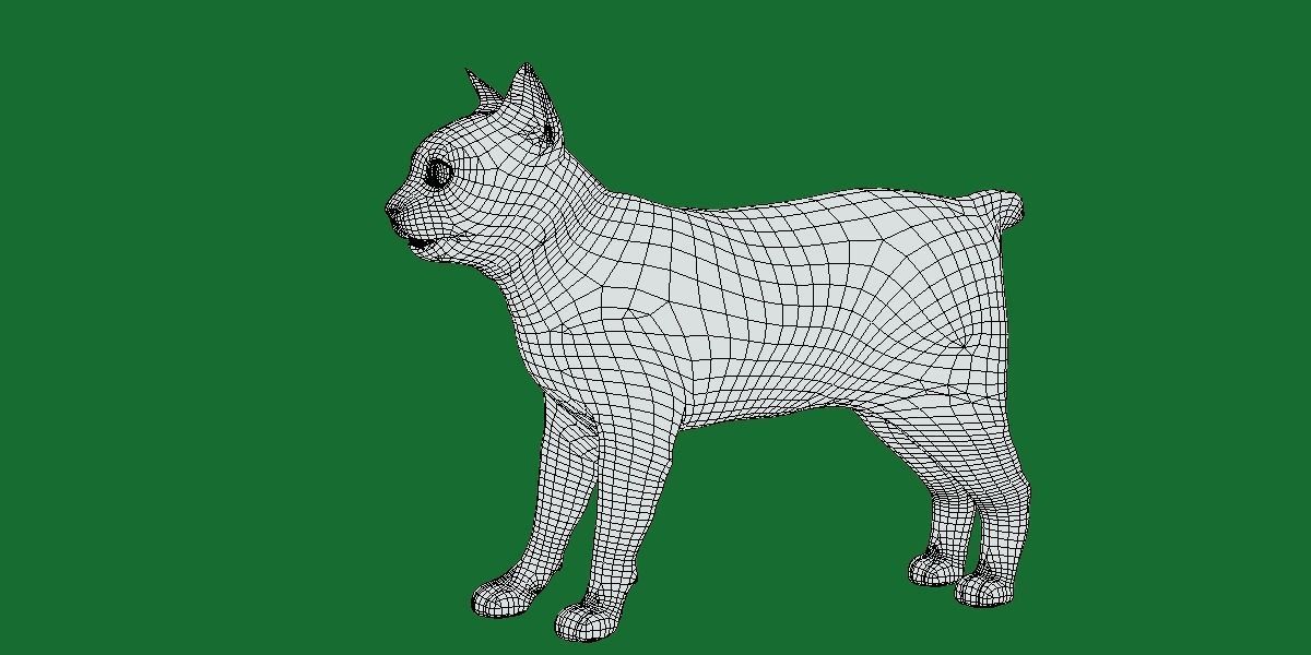 Japanese Bobtail Cat Low-poly 3D model_16