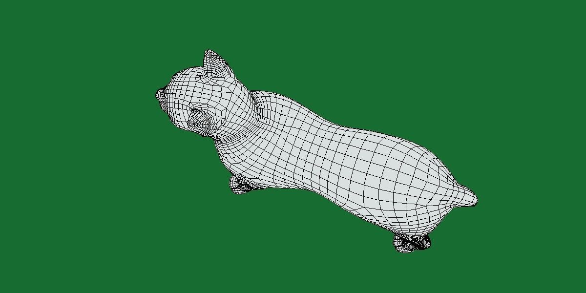 Japanese Bobtail Cat Low-poly 3D model_15