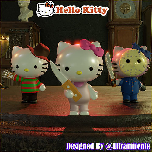 HELLO KITTY PACK II Knife - Freddy - Jason 3D print model