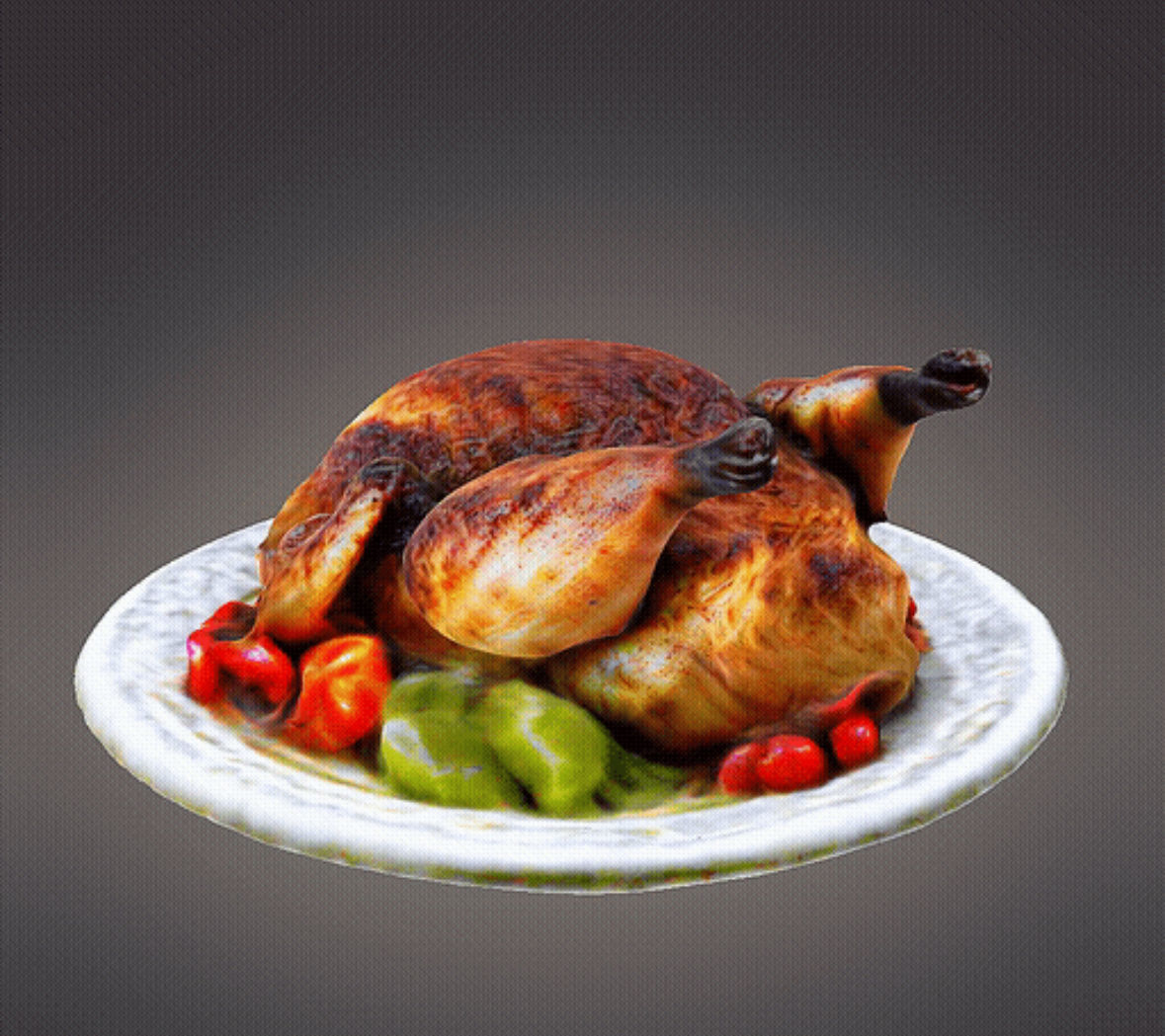 Roasted chicken realistic 3D print model_1