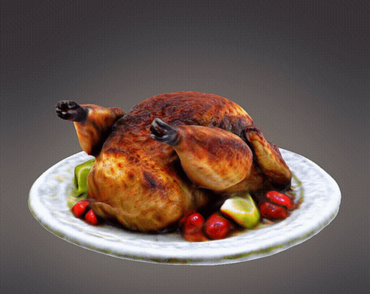 Roasted chicken realistic 3D print model_5