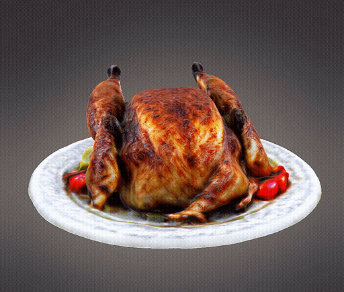 Roasted chicken realistic 3D print model_3