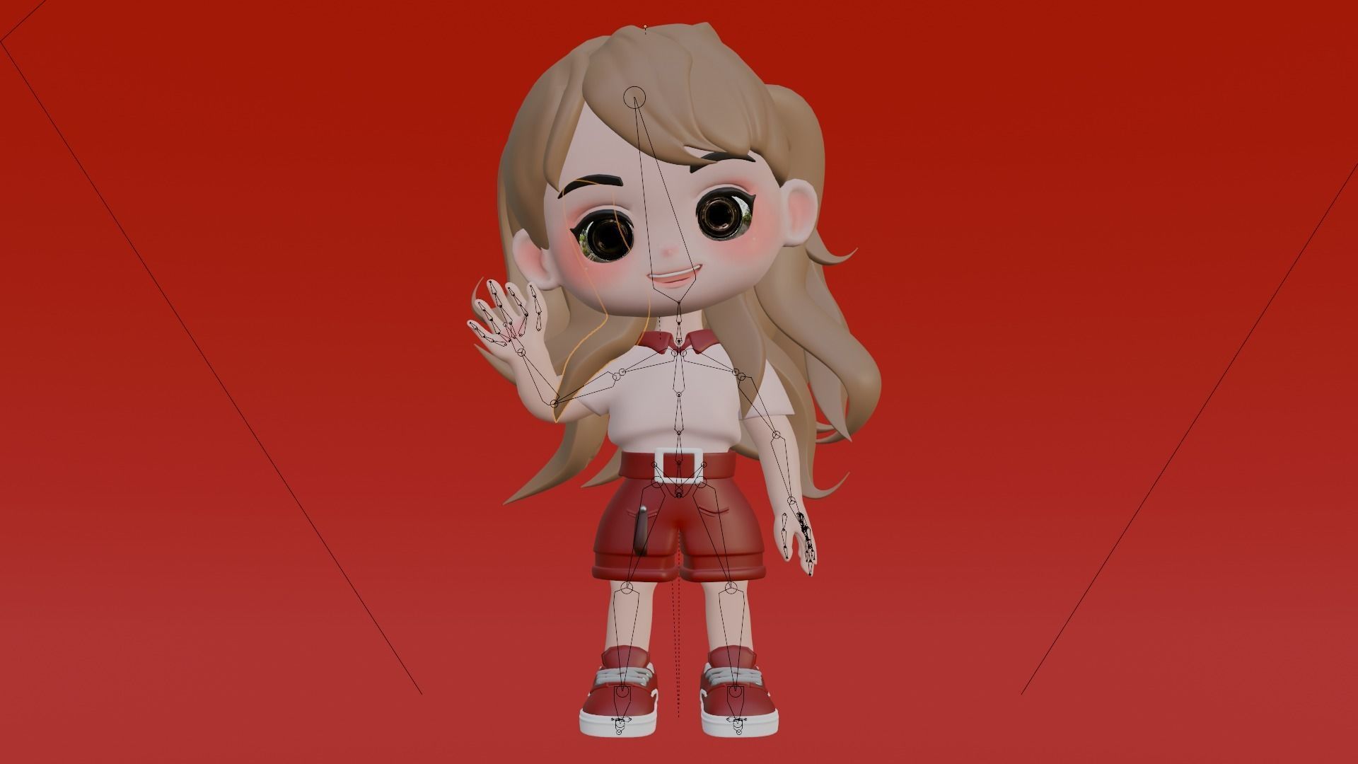 Cheerfull Cartoon Chibi Character 3D model_6