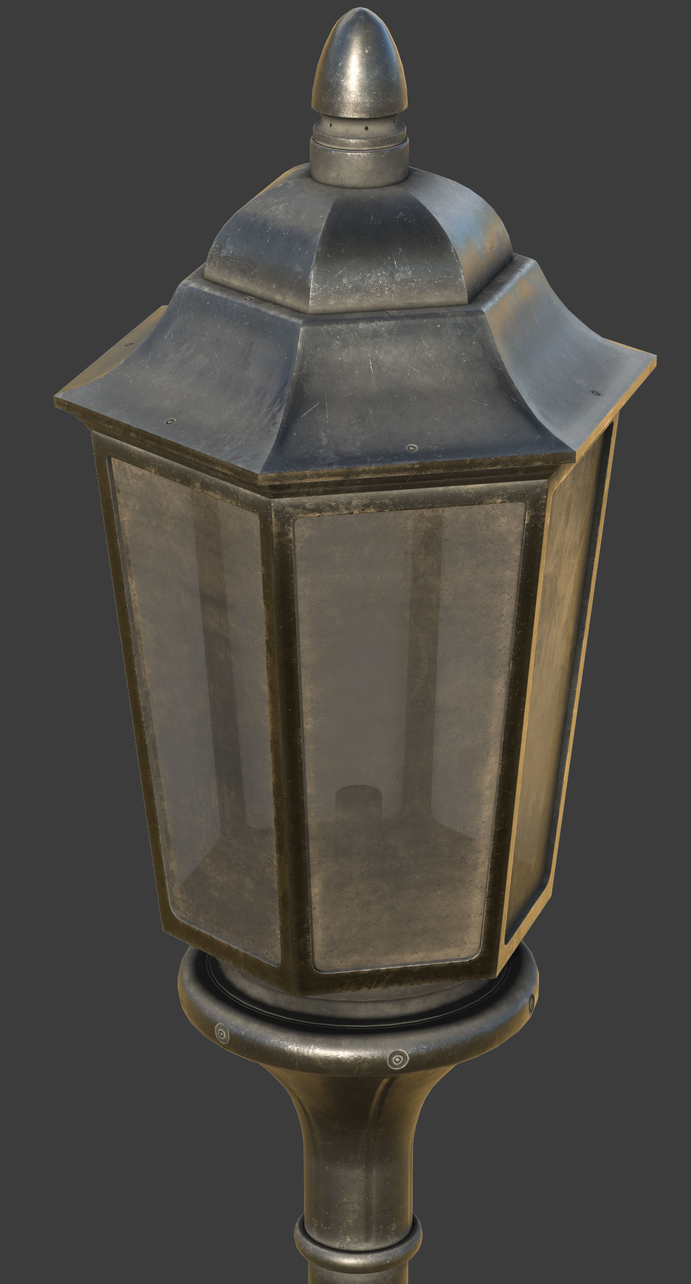 street lantern post light Low-poly 3D model_7