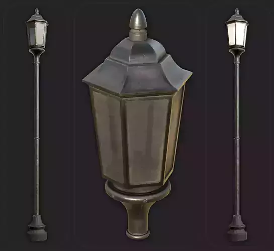 street lantern post light Low-poly 3D model