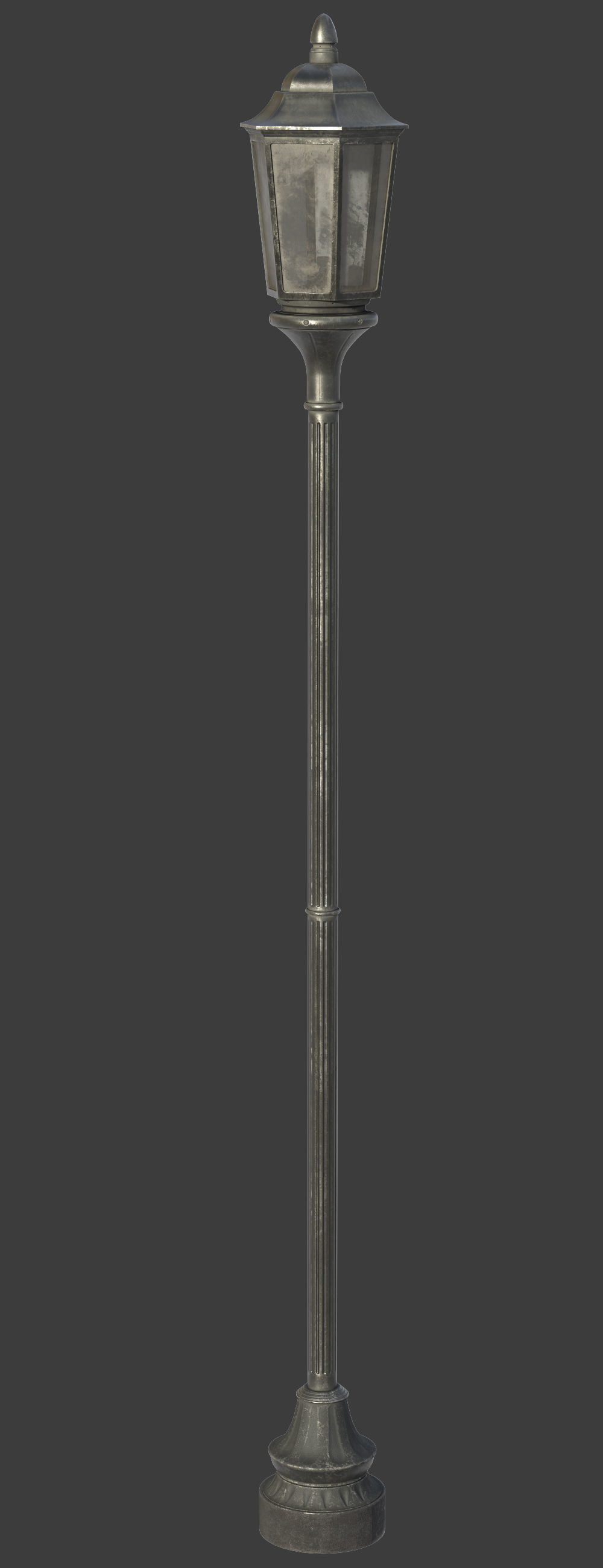 street lantern post light Low-poly 3D model_5