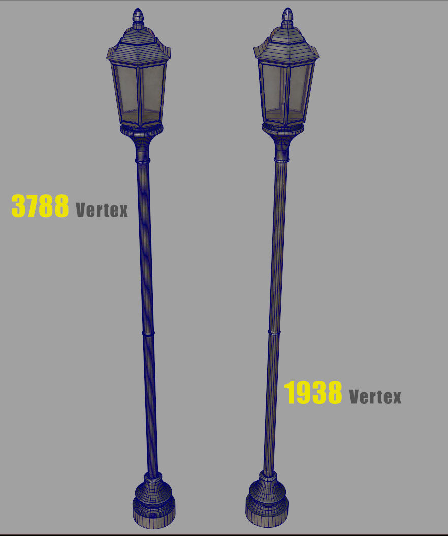 street lantern post light Low-poly 3D model_18
