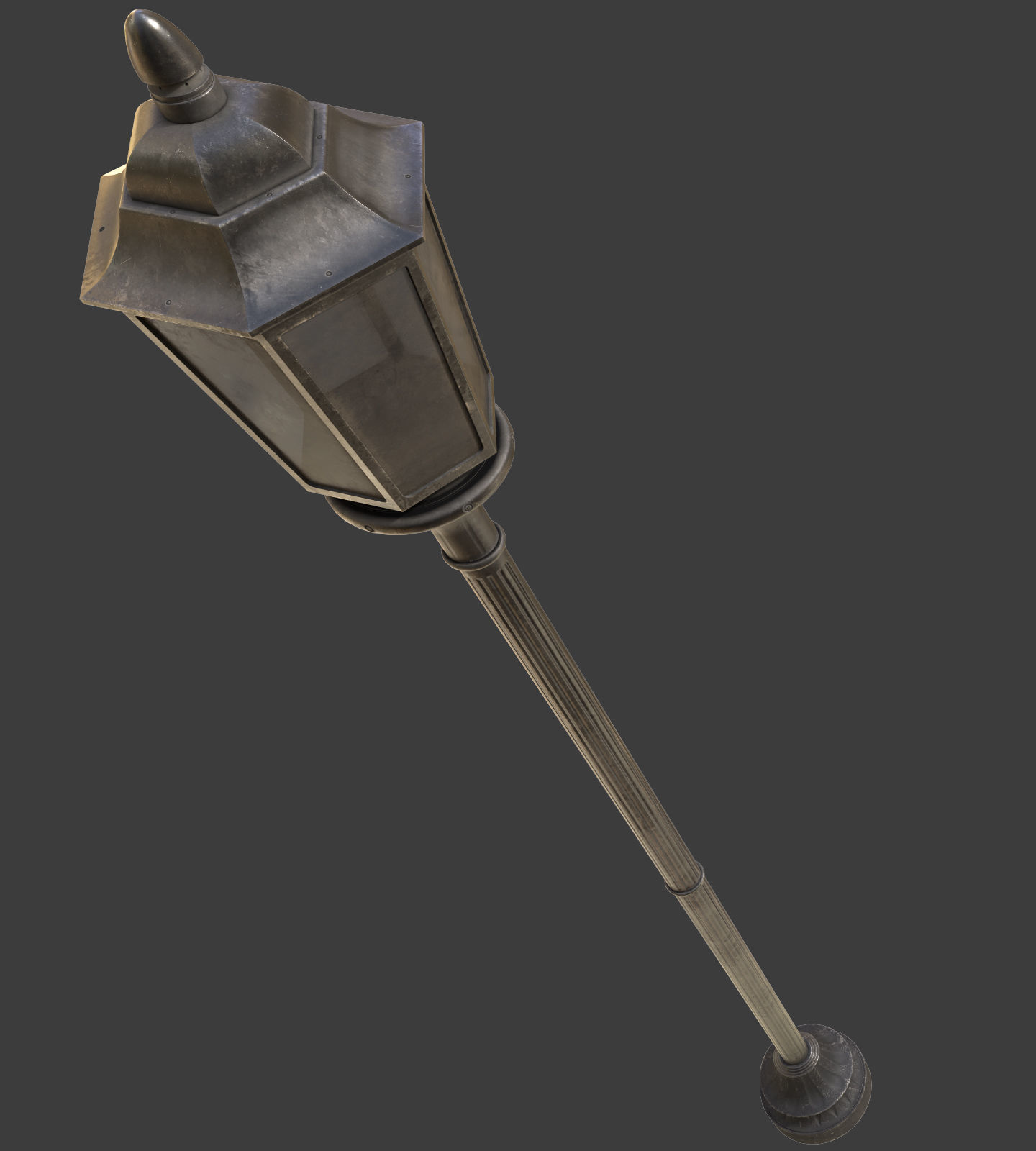 street lantern post light Low-poly 3D model_19