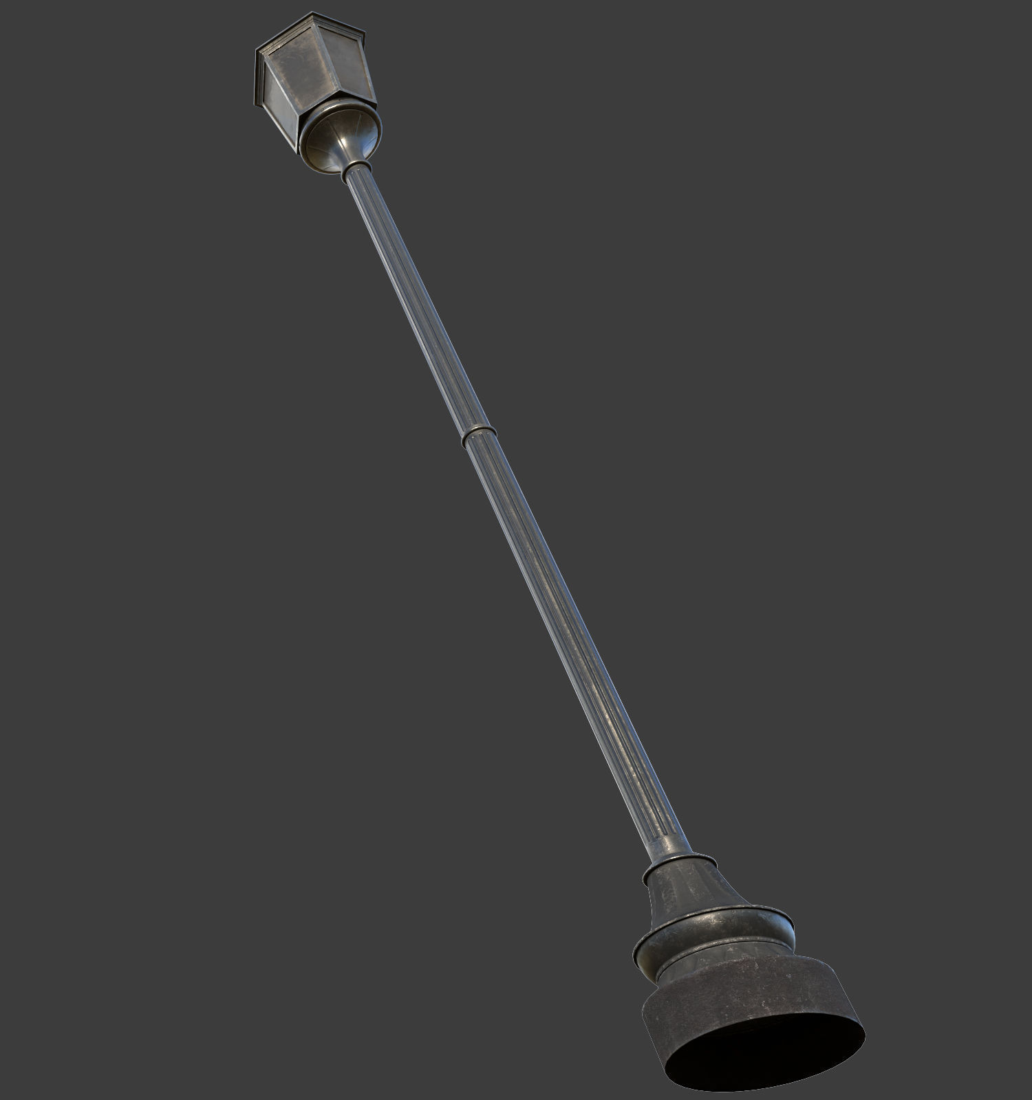 street lantern post light Low-poly 3D model_20