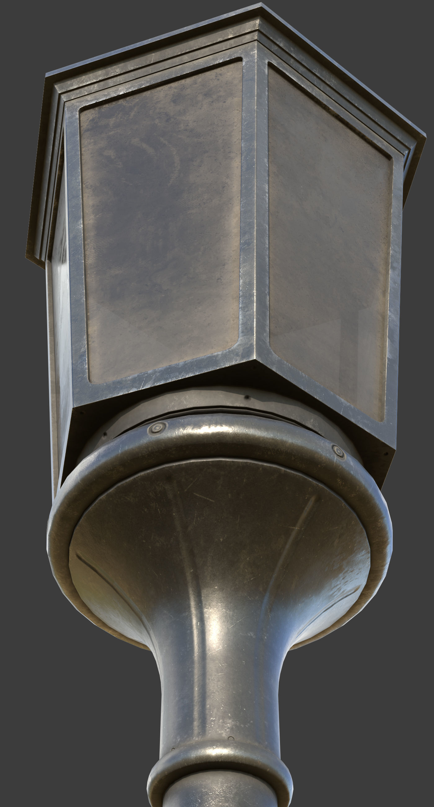 street lantern post light Low-poly 3D model_4