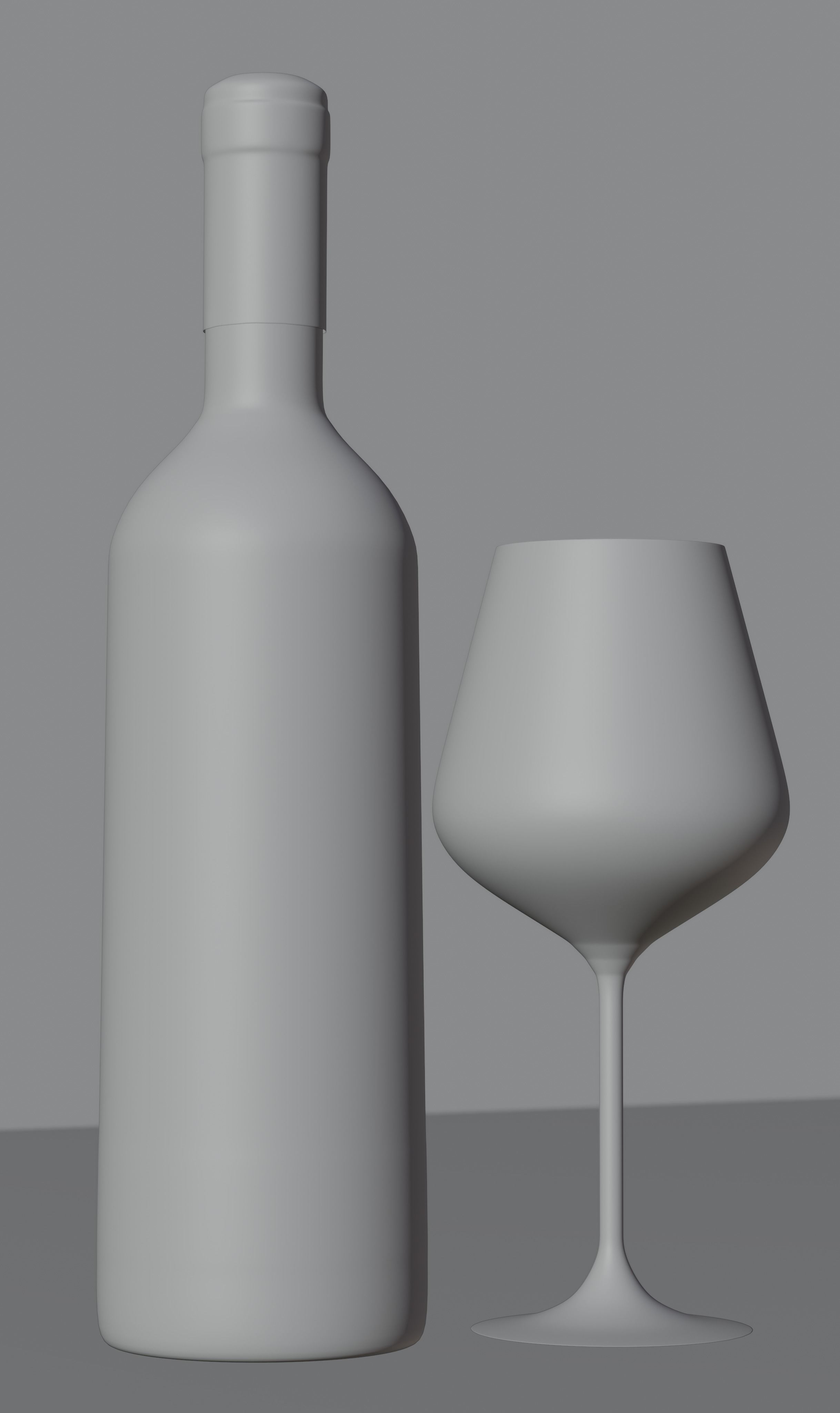 low poly wine bottle Low-poly 3D model_1