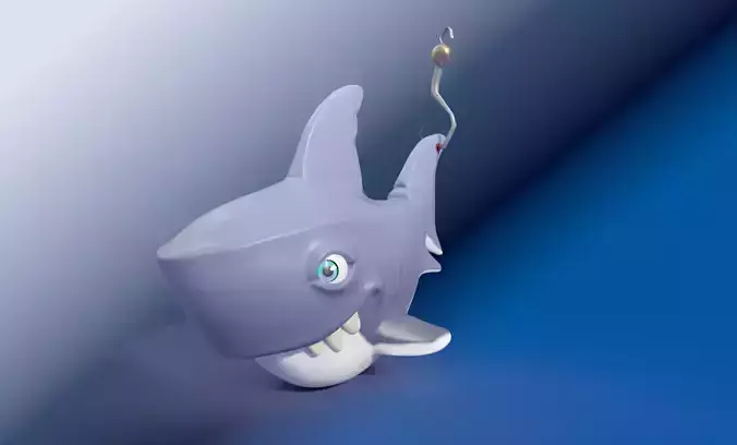 Stylized toon shark with beautiful smile