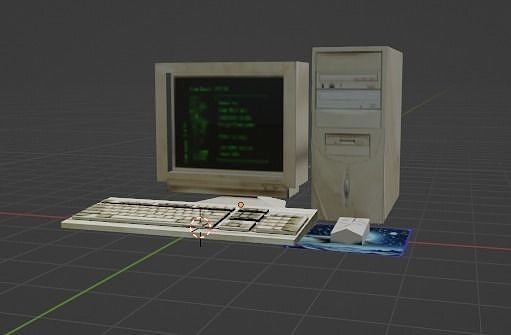 PSX Style Low-Poly Retro Computer Low-poly 3D model