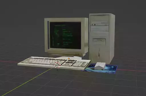 PSX Style Low-Poly Retro Computer