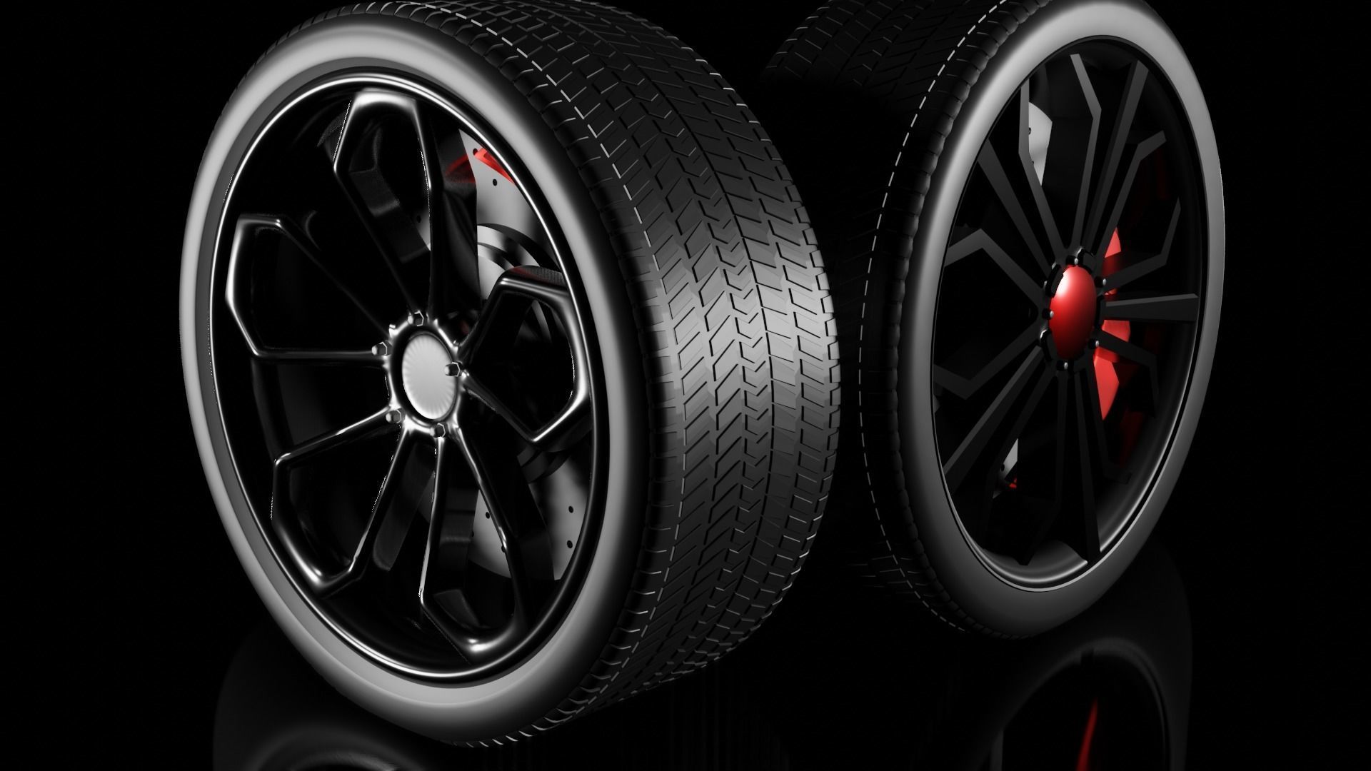 Supercar alloy wheel 3D model_4