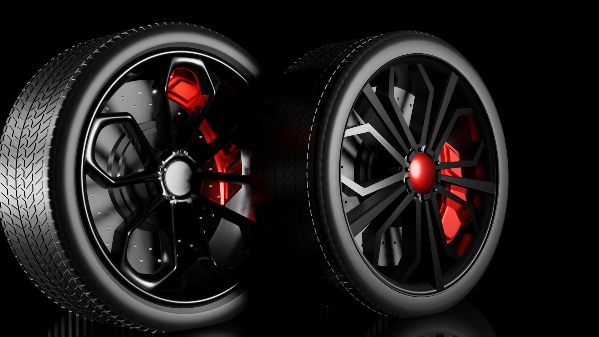 Supercar alloy wheel 3D model_1