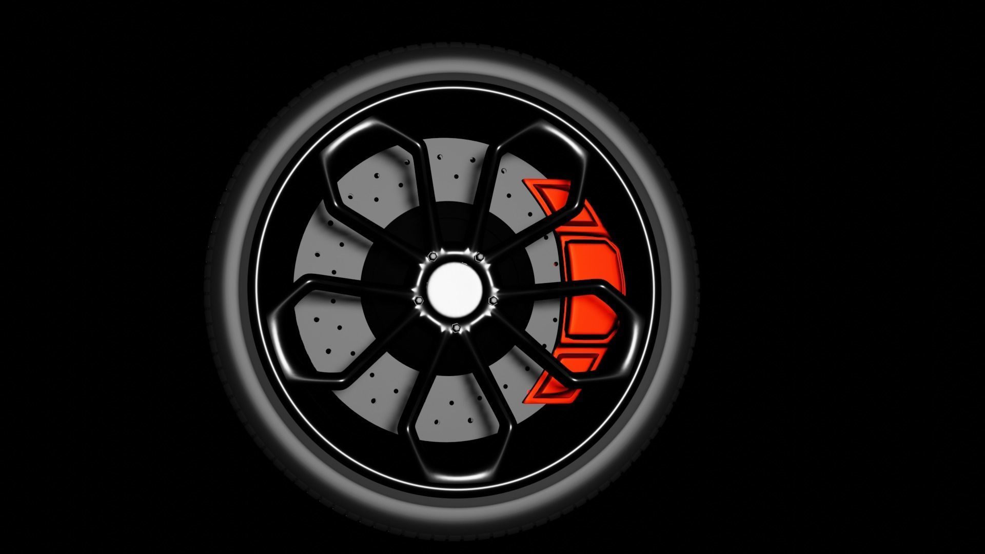 Supercar alloy wheel 3D model_16