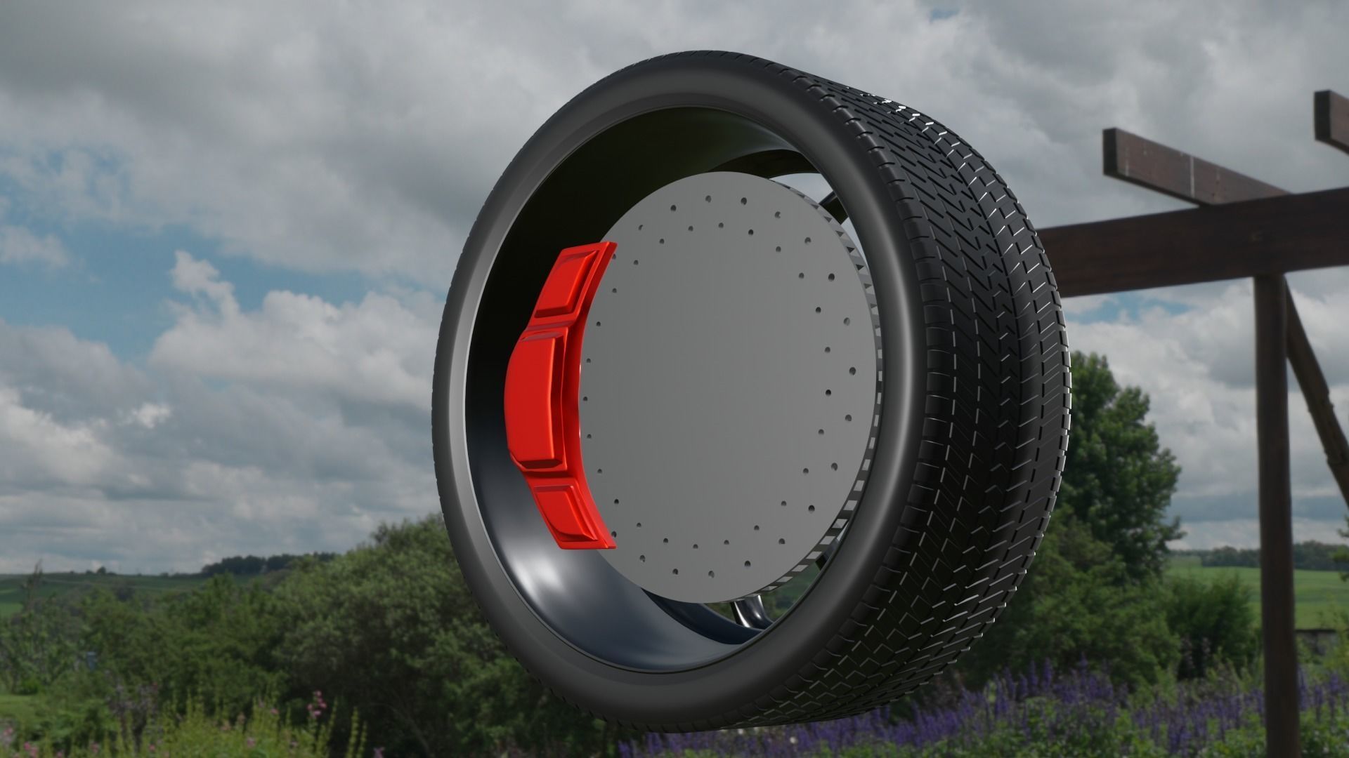 Supercar alloy wheel 3D model_22