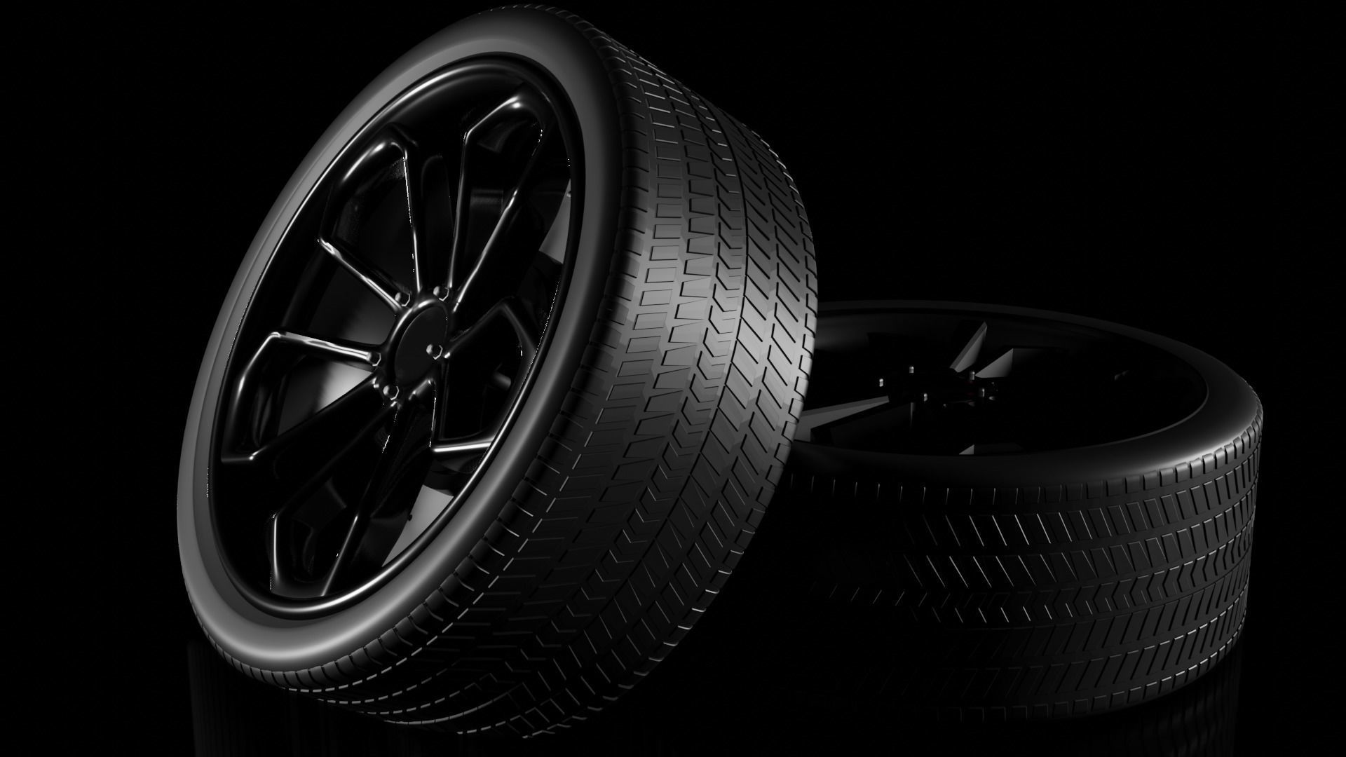 Supercar alloy wheel 3D model_2