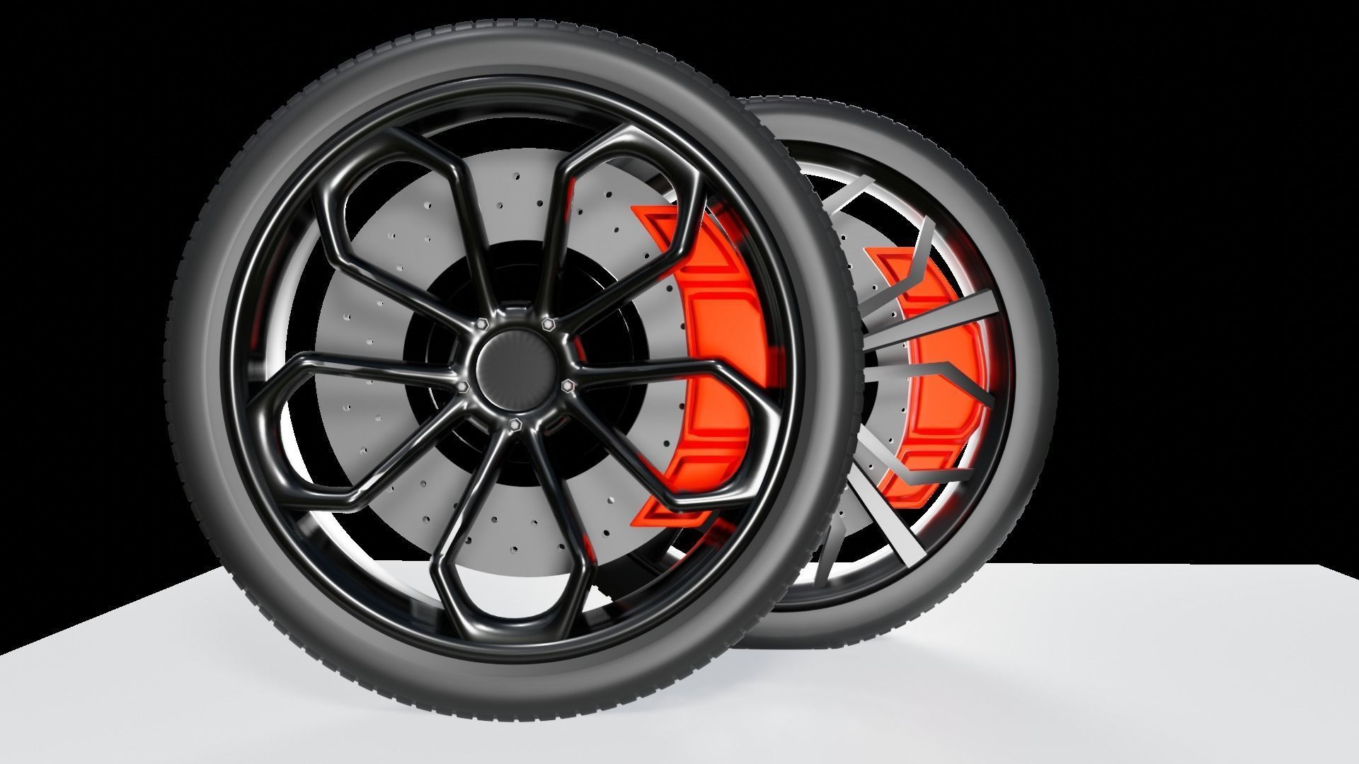 Supercar alloy wheel 3D model_7